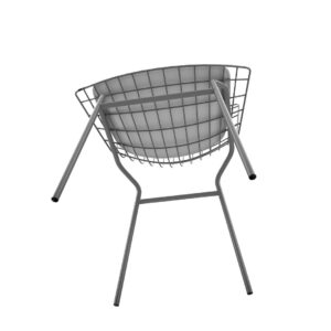 Manhattan Comfort Madeline Chair with Seat Cushion in Charcoal Grey and White