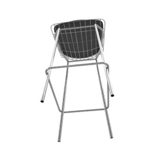 Manhattan Comfort Madeline 41.73" Barstool in Silver and Black