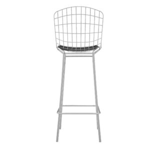 Manhattan Comfort Madeline 41.73" Barstool in Silver and Black