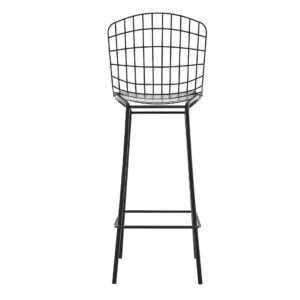 Manhattan Comfort Madeline 41.73" Barstool with Seat Cushion in Black