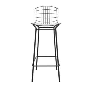 Manhattan Comfort Madeline 41.73" Barstool with Seat Cushion in Black and White