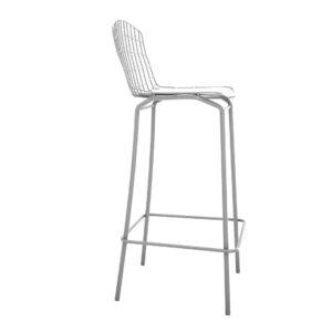 Manhattan Comfort Madeline 41.73" Barstool with Seat Cushion in Charcoal Grey and White