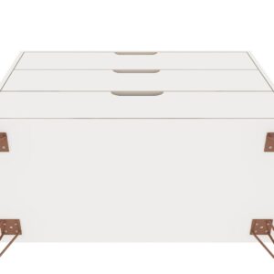 Manhattan Comfort Rockefeller 3-Drawer White Dresser (Set of 2)