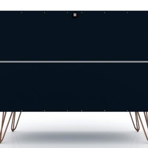 Manhattan Comfort Rockefeller 3-Drawer Tatiana Midnight Blue Dresser (Set of 2)