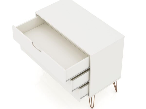 Manhattan Comfort Rockefeller 3-Drawer Off White Dresser (Set of 2)