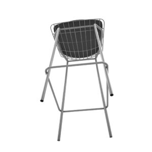 Manhattan Comfort Madeline 41.73" Barstool, Set of 2 with Seat Cushion in Charcoal Grey and Black