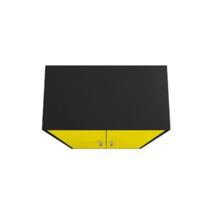 Manhattan Comfort Eiffel Storage Cabinet in Matte Black and Yellow (Set of 2)