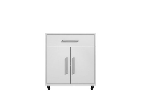 Manhattan Comfort Eiffel Mobile Garage Cabinet in White (Set of 2)