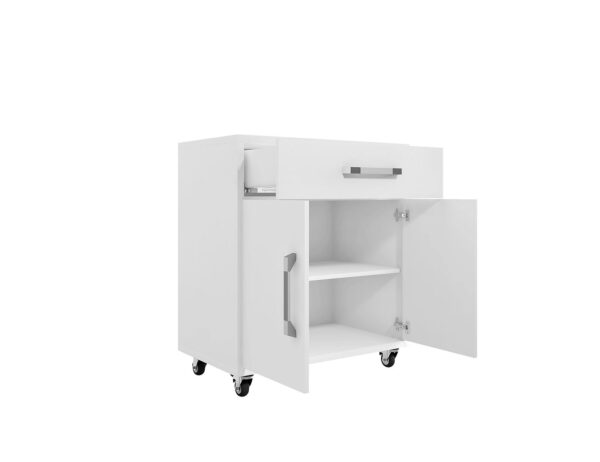 Manhattan Comfort Eiffel Mobile Garage Cabinet in White (Set of 2)