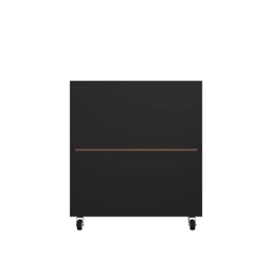 Manhattan Comfort Eiffel Mobile Garage Cabinet in Matte Black (Set of 2)