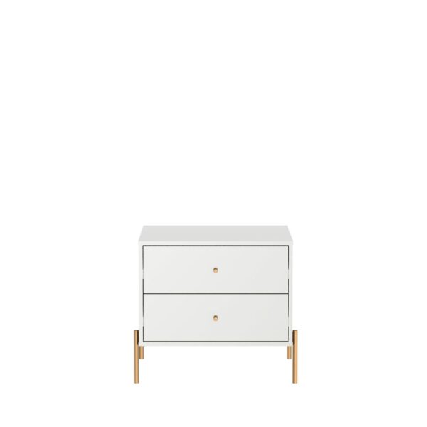 Manhattan Comfort Jasper Full Extension Drawer Nightstand in White Gloss (Set of 2)