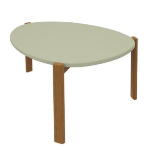 Manhattan Comfort Mid-Century Modern Gales End Table and Coffee Table with Solid Wood Legs in Pistachio Green