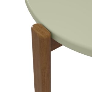 Manhattan Comfort Mid-Century Modern Gales End Table and Coffee Table with Solid Wood Legs in Pistachio Green