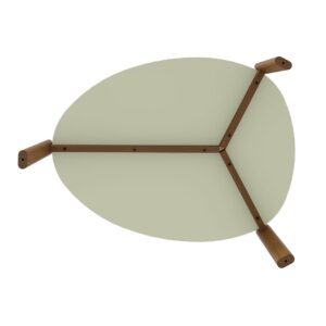 Manhattan Comfort Mid-Century Modern Gales End Table and Coffee Table with Solid Wood Legs in Pistachio Green