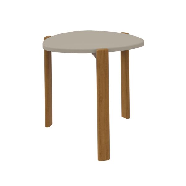 Manhattan Comfort Mid-Century Modern Gales End Table and Coffee Table with Solid Wood Legs in Greige