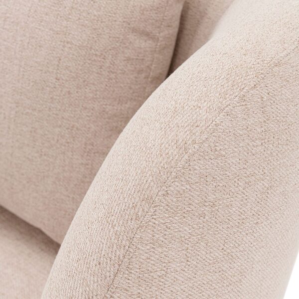 Manhattan Comfort Contemporary Siri Linen Weave Accent Chair with Pillows in Wheat - Set of 2