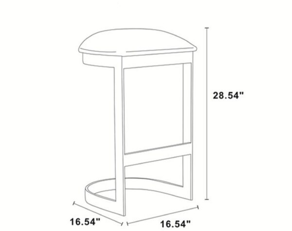 Manhattan Comfort Aura 28.54 in. White and Polished Brass Stainless Steel Bar Stool (Set of 2)