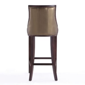 Manhattan Comfort Fifth Avenue 45 in. Bronze and Walnut Beech Wood Bar Stool (Set of 2)