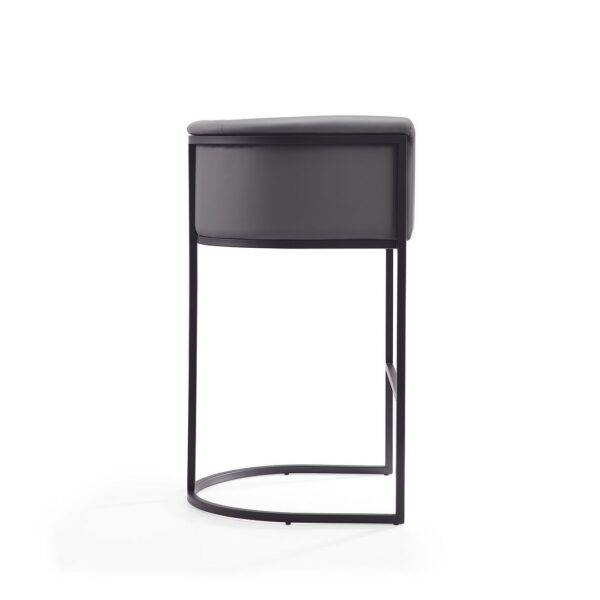 Manhattan Comfort Cosmopolitan 37.8 in. Grey and Black Metal Barstool (Set of 2)