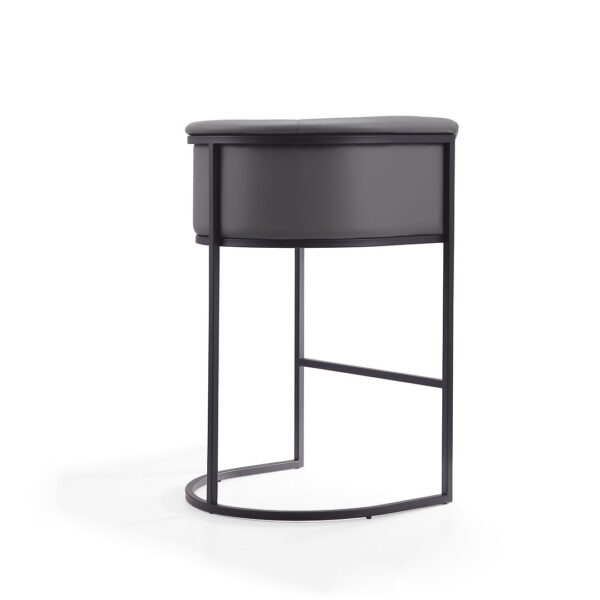 Manhattan Comfort Cosmopolitan 37.8 in. Grey and Black Metal Barstool (Set of 2)