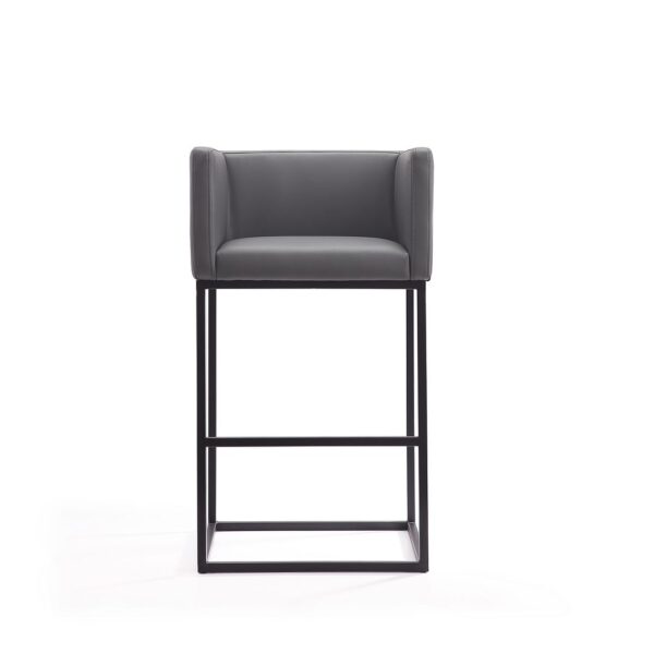 Manhattan Comfort Embassy 38 in. Grey and Black Metal Barstool (Set of 2)