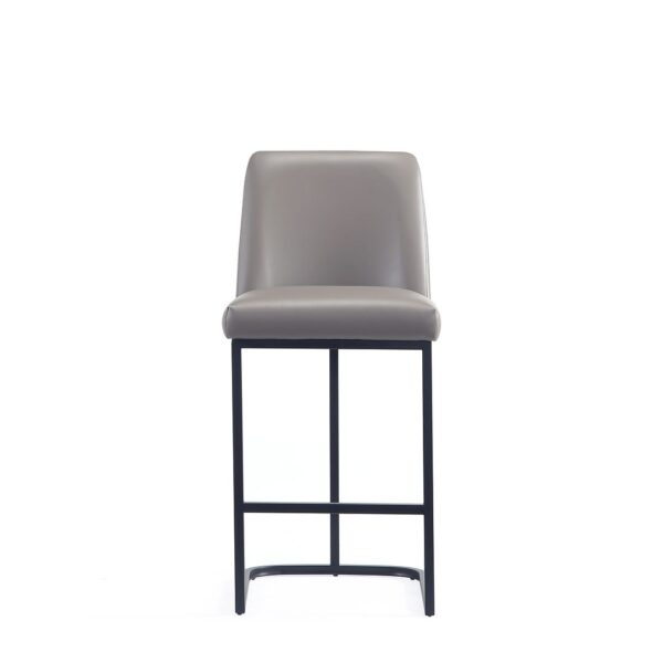 Manhattan Comfort Serena Modern Leatherette Upholstered Counter Stool in Grey - Set of 2