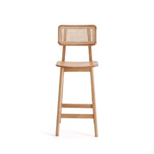 Manhattan Comfort Versailles Counter Stool in Nature Cane - Set of 2