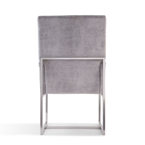 Manhattan Comfort Element Grey Velvet Dining Armchair (Set of 2)