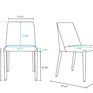 Manhattan Comfort Paris Grey Saddle Leather Dining Chair (Set of 4)