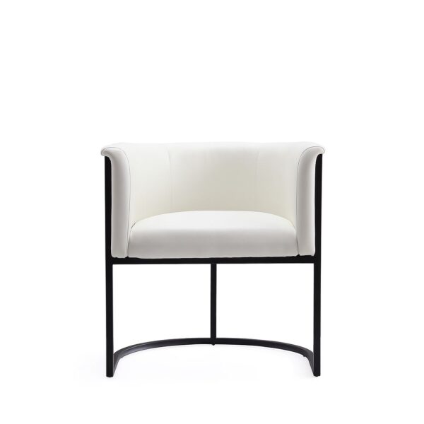 Manhattan Comfort Bali White and Black Faux Leather Dining Chair (Set of 2)