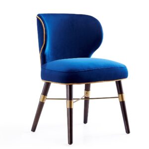 Manhattan Comfort Strine Royal Blue Velvet Dining Chair (Set of 2)