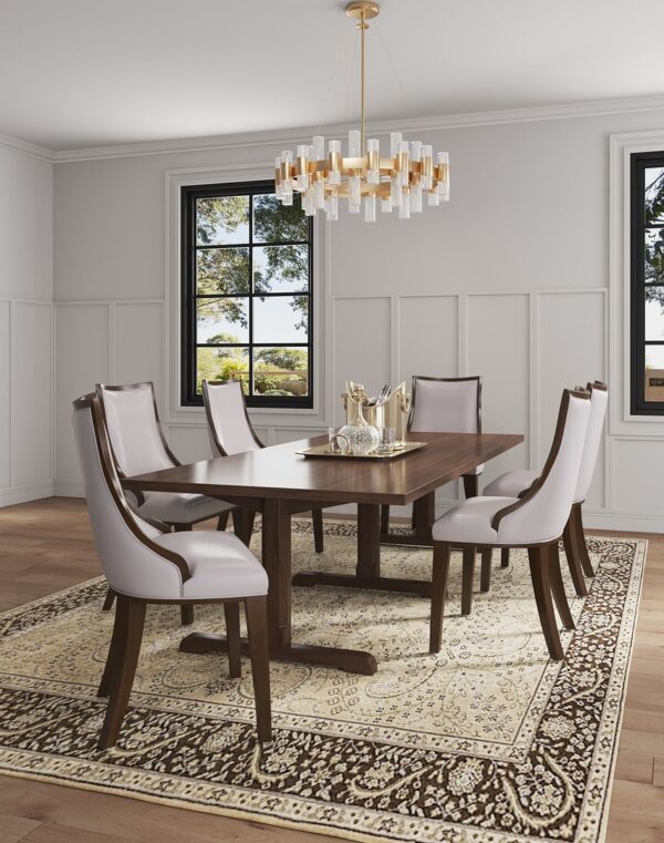 Manhattan Comfort Grand Faux Leather Dining Chairs - Set of 4 in Light Grey