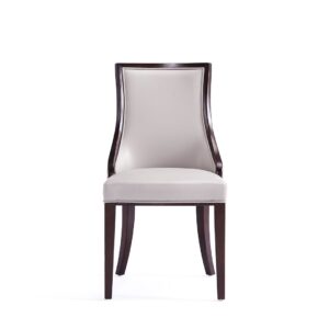 Manhattan Comfort Grand Faux Leather Dining Chairs - Set of 4 in Light Grey