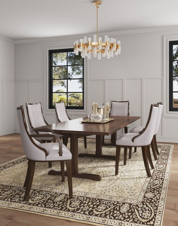 Manhattan Comfort Grand Faux Leather Dining Chairs - Set of 4 in Light Grey