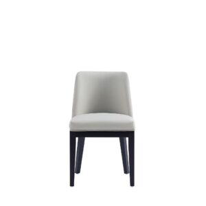 Manhattan Comfort Gansevoort Modern Faux Leather Dining Chair in Stone Grey (Set of 4)