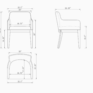 Manhattan Comfort Gansevoort Modern Faux Leather Dining Armchair in Cream (Set of 2)