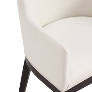 Manhattan Comfort Gansevoort Modern Faux Leather Dining Armchair in Cream (Set of 2)