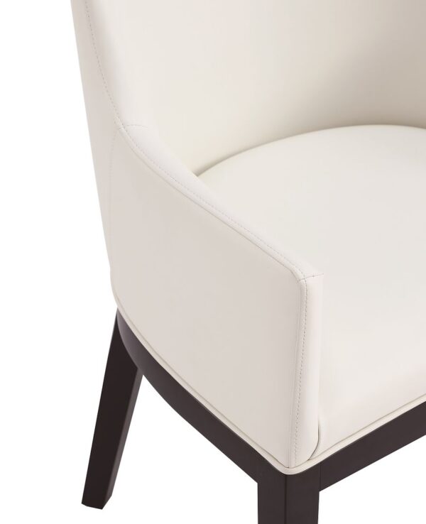 Manhattan Comfort Gansevoort Modern Faux Leather Dining Armchair in Cream (Set of 2)