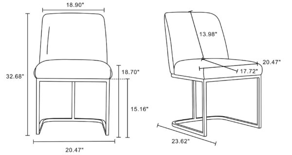 Manhattan Comfort Serena Faux Leather Dining Chair in Cream (Set of 2)