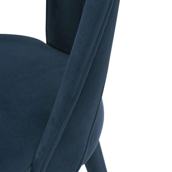 Manhattan Comfort Modern Neda Velvet  Dining Chair in Midnight Blue - Set of 2