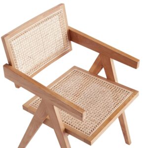 Manhattan Comfort Hamlet Dining Arm Chair in Nature Cane - Set of 2