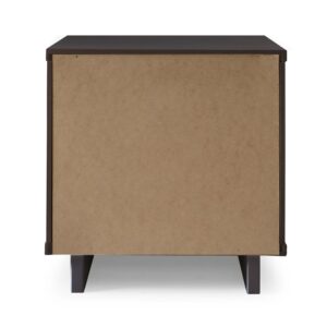 Manhattan Comfort Granville Modern Solid Wood Nightstand with 1 Drawer in Dark Grey - Set of 2