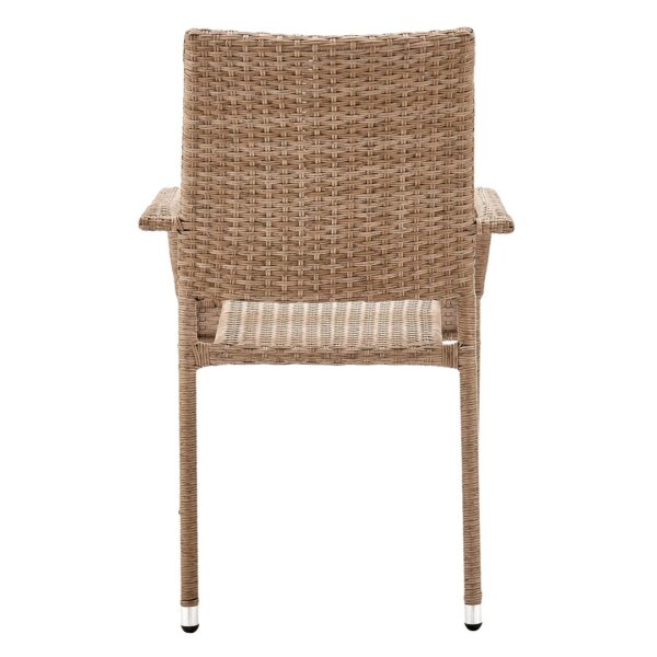 Manhattan Comfort 2-Piece Genoa Patio Dining Armchair in Nature Tan Weave