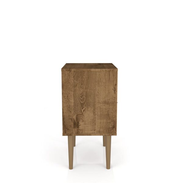 Manhattan Comfort Liberty Mid-Century Modern Nightstand 1.0 with 1 Cubby Space and 1 Drawer in Rustic Brown