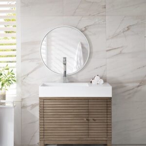 James Martin 210-V36-WW Linear 36 Inch Single Vanity Cabinet Only in Whitewashed Walnut