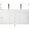 James Martin 210-V72D-GW-GW Linear 72 Inch Double Vanity in Glossy White with Glossy White Solid Surface Top