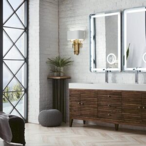 James Martin 210-V72D-WLT Linear 72 Inch Double Vanity in Mid Century Walnut