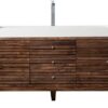 James Martin 210-V72S-WLT-DGG Linear 72 Inch Single Vanity in Mid Century Walnut with Glossy Dark Gray Solid Surface Top