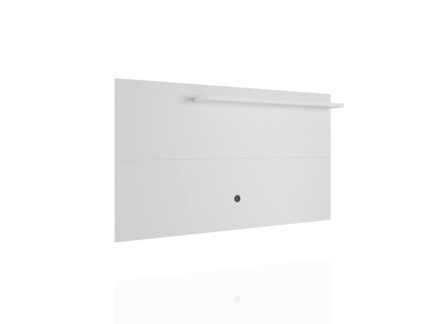 Manhattan Comfort Liberty Mid-Century Modern 62.99 TV Panel with Overhead D?cor Shelf in White