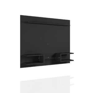 Manhattan Comfort Plaza 64.25 Modern Floating Wall Entertainment Center with Display Shelves in Black